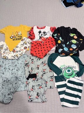 Toddler Boys 4T Pajama Bundle – 6 Matching Sets | Disney & Old Navy